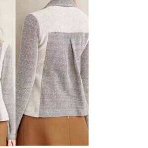 Anthro Saturday Sunday "Milica" Knit Blazer Grey/Cream Size L